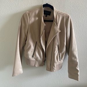 Tan Suede Bomber Jacket